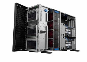 Server HPE ProLiant ML350 Gen11, Tower 4U, Intel Xeon Silver 4510 (12 C / 24 T, 2.40 GHz - 4.10 GHz, 30 MB cache, 150 W), 64 GB DDR5 ECC, 2 x 960 GB SSD, 8 x SFF, HPE MR408i-o Gen11, 2 x 1000 W