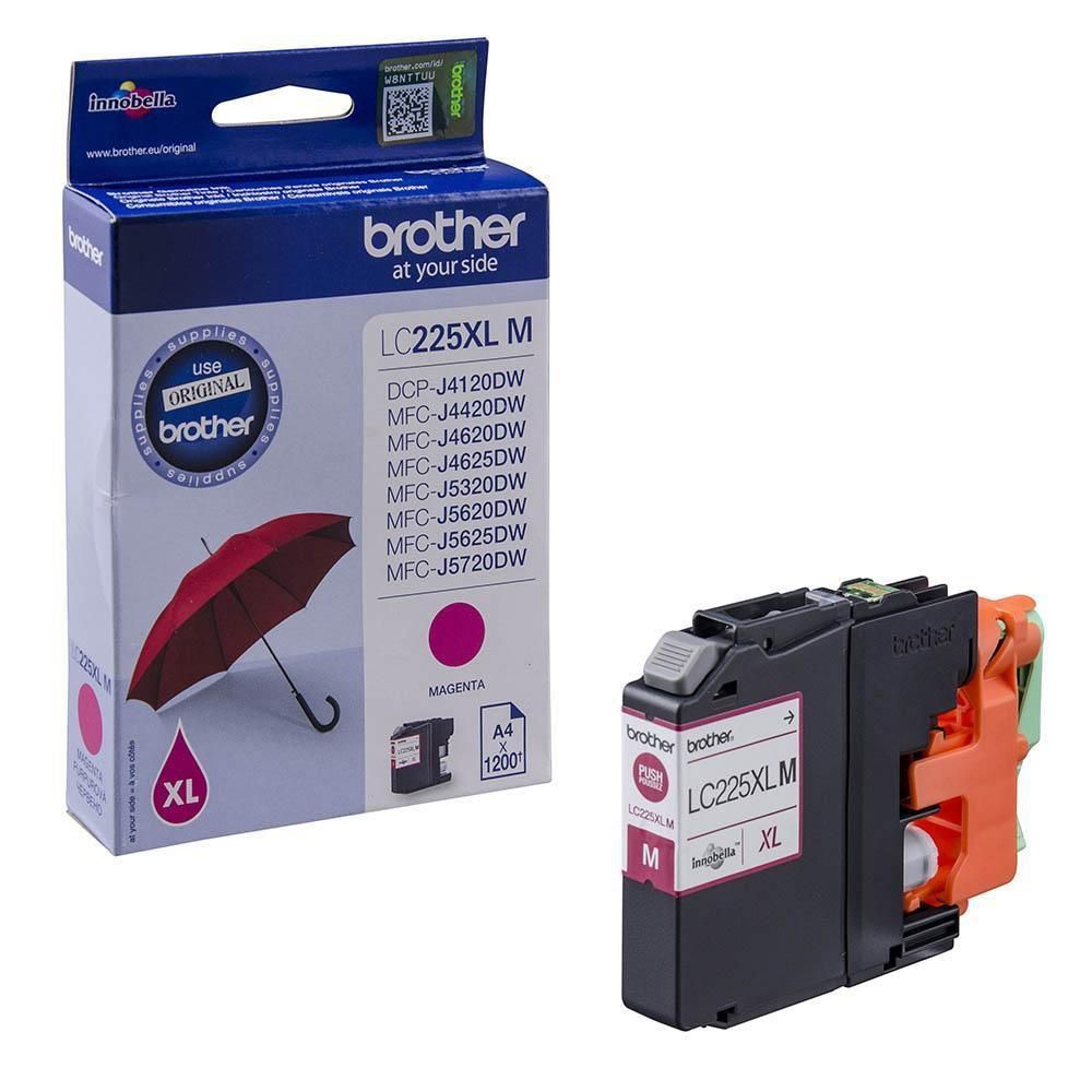 Cartus cerneala Brother LC225XLM ,Magenta ,1200 pagini ,Original (LC225XLM)