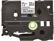Brother  TZEM961 Banda laminata mata metalic 36mm BLACK ON SILVER