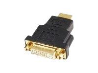 ADAPTOR video GEMBIRD, HDMI (T) la DVI-I DL (M), conectori auriti, black,  A-HDMI-DVI-3  (include TV 0.06 lei)