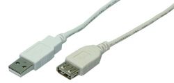 Cablu USB Logilink  Usb 2.0 (T) - USB 2.0 (M), 3 m, alb