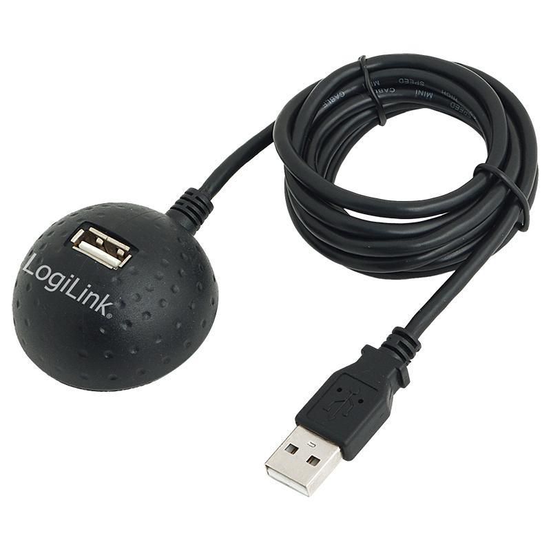 CABLU USB LOGILINK prelungitor, USB 2.0 (T) la USB 2.0 (M), 1.5m, format Docking Station pt. mufa mama, negru,  CU0013B  (include TV 0.15 lei)