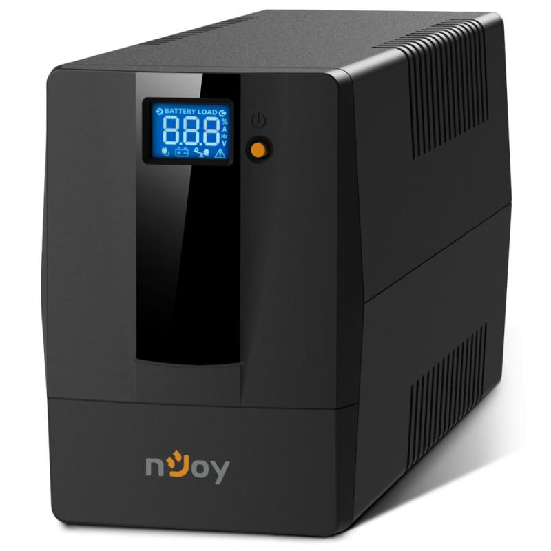 UPS nJoy PWUP-LI060H1-AZ01B, 600 VA, 360 W, cu management, line-interactive, 2x Schuko, 7 minute (50% sarcina), Negru