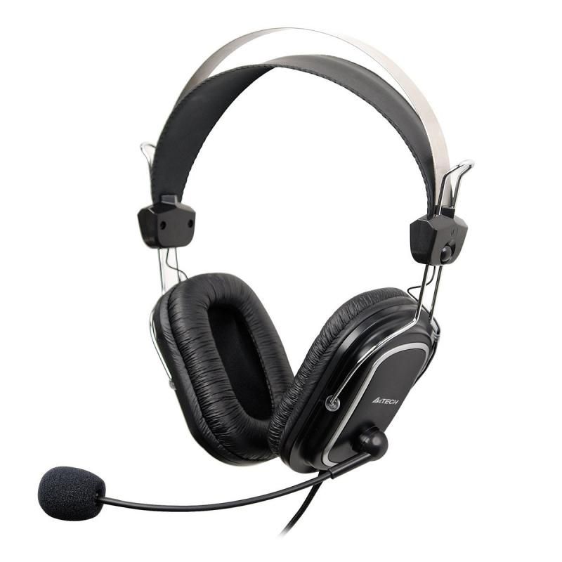 CASTI A4tech,  ComfortFIt , cu fir, standard, utilizare multimedia, microfon pe brat, conectare prin Jack 3.5 mm, negru,  HS-50 , (include TV 0.75 lei)