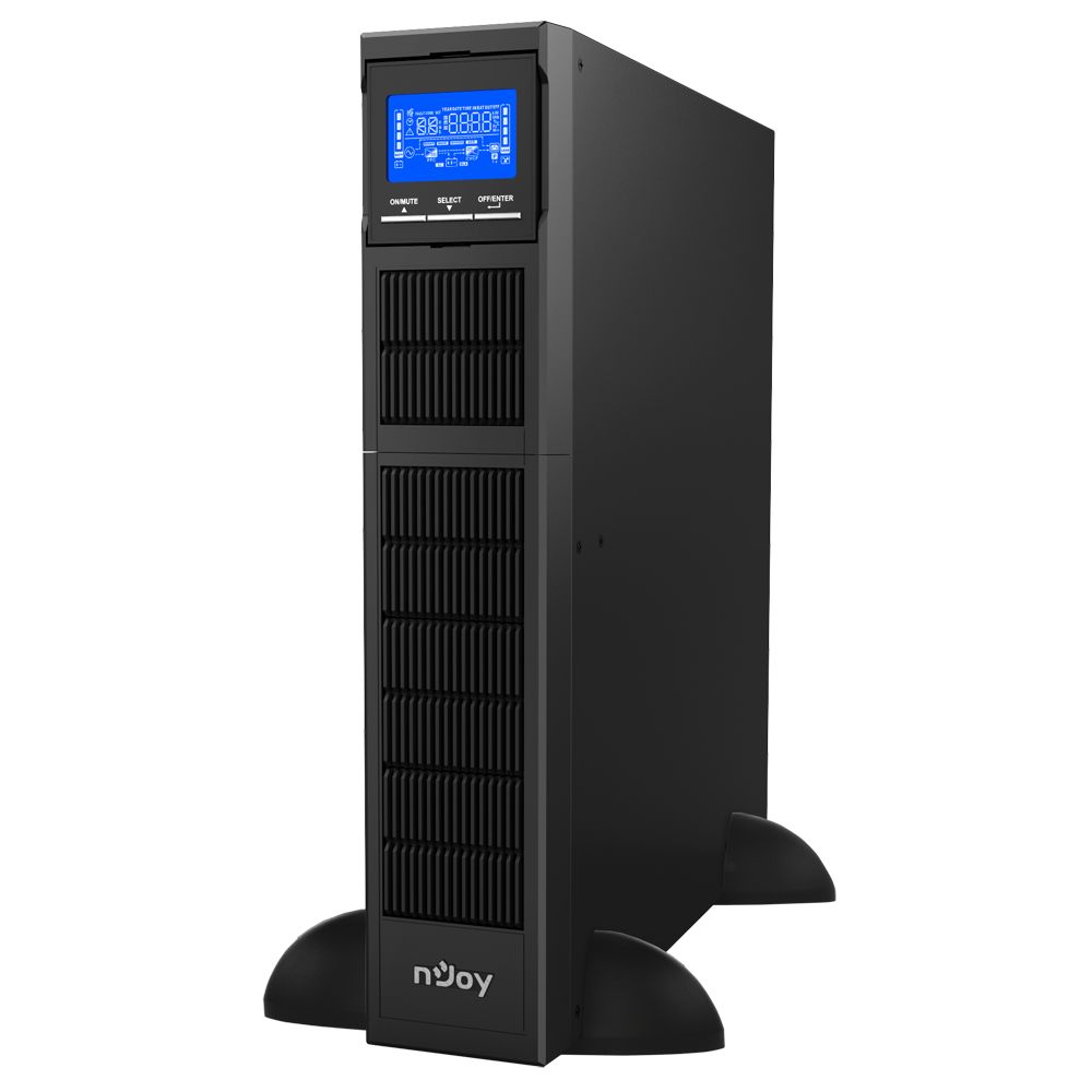 UPS nJoy PWUP-OL300BA-AZ01B, 3000 VA, 3000 W, cu management, on-line, 8x C13, 11 minute (50% sarcina), Tower/Rack 2U, Negru