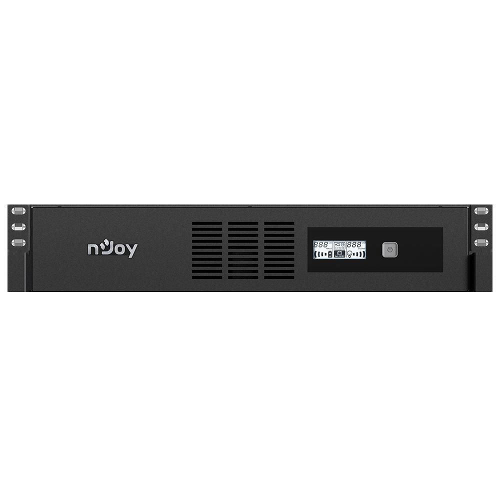 UPS nJoy UPLI-LI200CO-AZ01B, 2000 VA, 1200 W, cu management, line-interactive, AVR, 8x C13, 3.7 minute (50% sarcina), LCD, Rack 2U, Negru