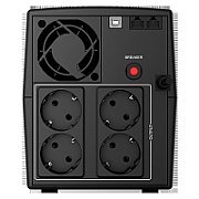 UPS nJoy UPLI-LI200KU-CG01B, 2000 VA, 1200 W, cu management, line-interactive, 4x Schuko, 4 minute (50% sarcina), Tower, Negru