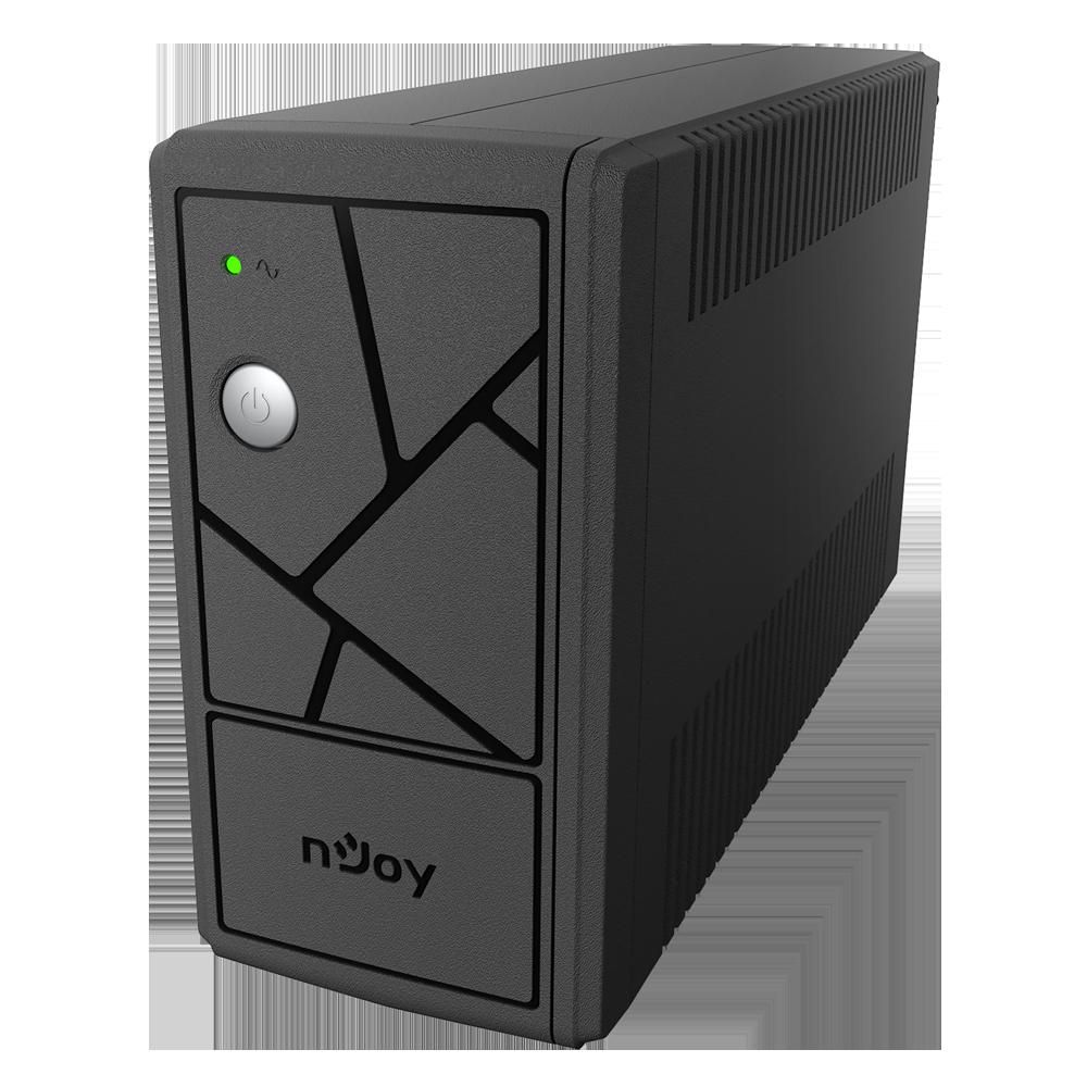 UPS nJoy Keen 600 USB, 600 VA, 360 W, cu management, line-interactive, 2x Schuko, 2x RJ45, 1x USB, Sealed Lead-acid, 1 min, Tower, Negru