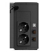UPS nJoy Keen 600 USB, 600 VA, 360 W, cu management, line-interactive, 2x Schuko, 2x RJ45, 1x USB, Sealed Lead-acid, 1 min, Tower, Negru