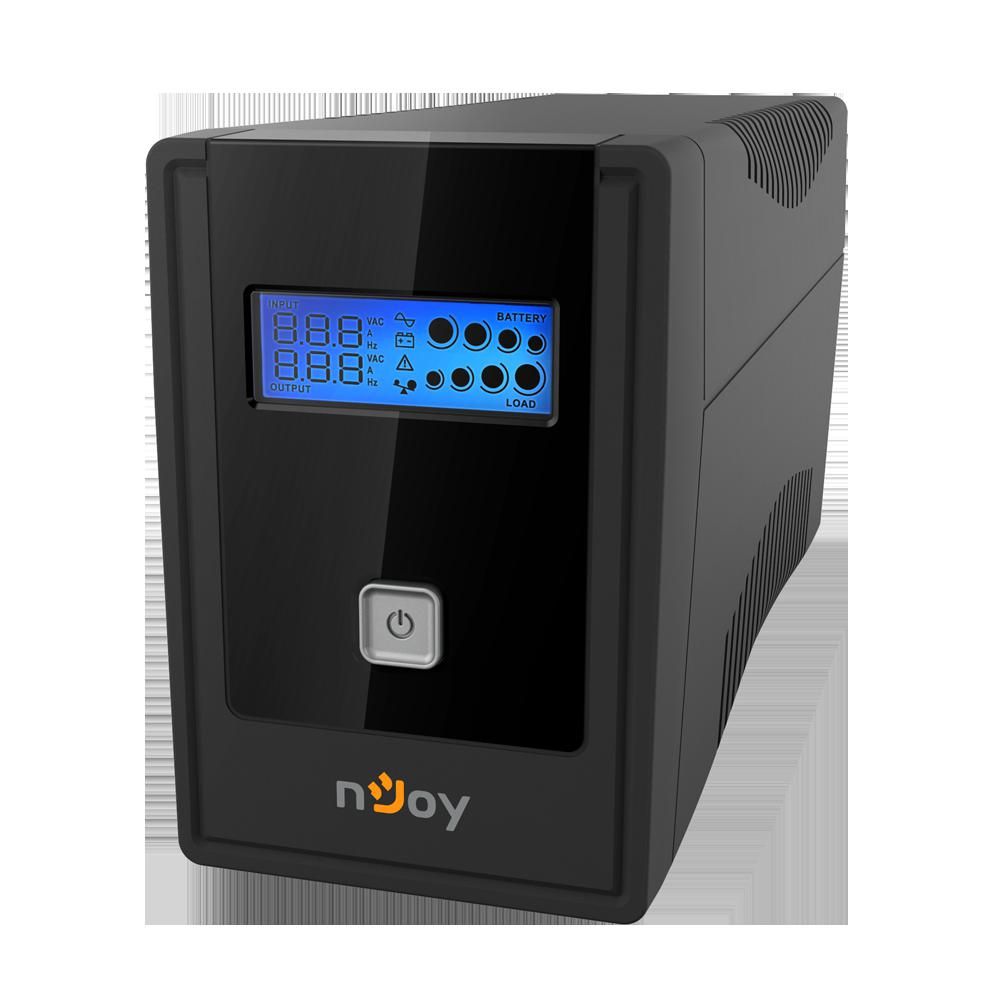 UPS nJoy UPCMTLS685TCAAZ01B, 480 W, 800 VA, cu management, line-interactive, 2x Schuko, 2 minute 32s (50% sarcina), Negru