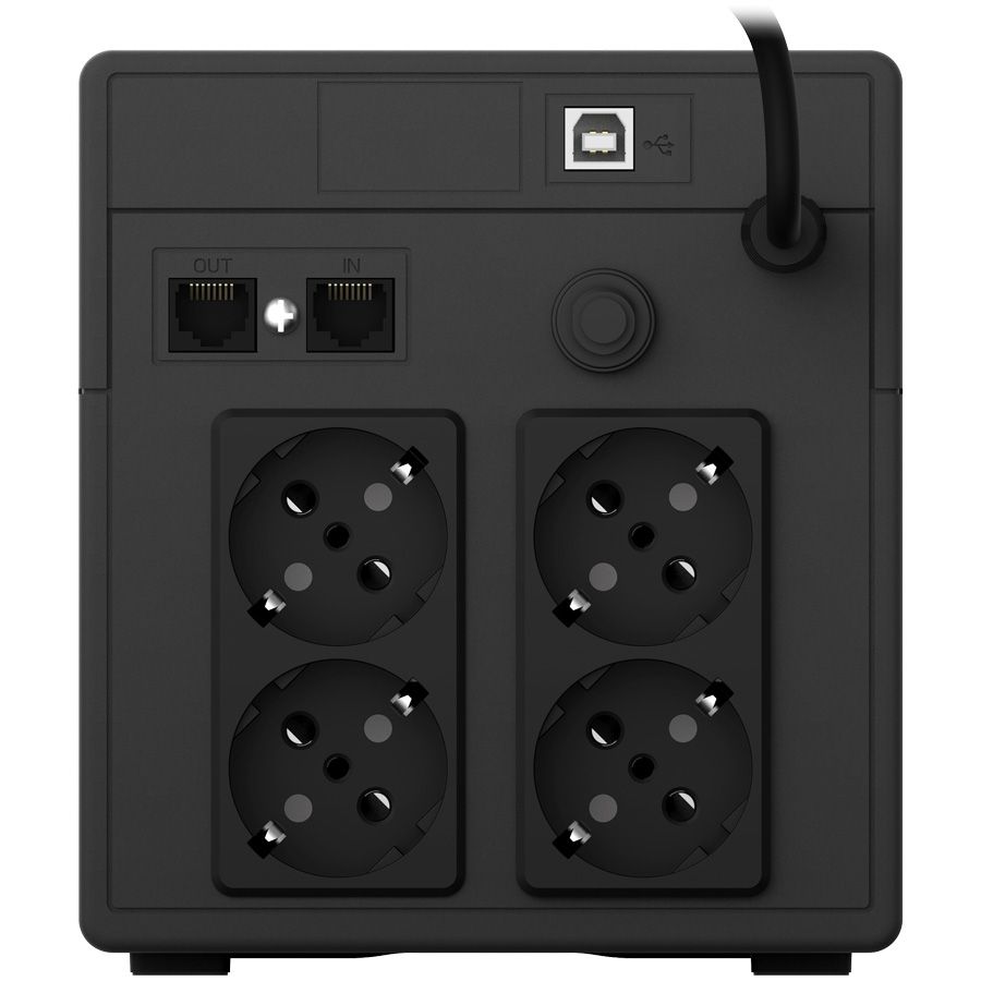UPS nJoy UPCMTLS610HCAAZ01B, 1000 VA, 600 W, cu management, line-interactive, 4x Schuko, 5 minute (50% sarcina), Negru