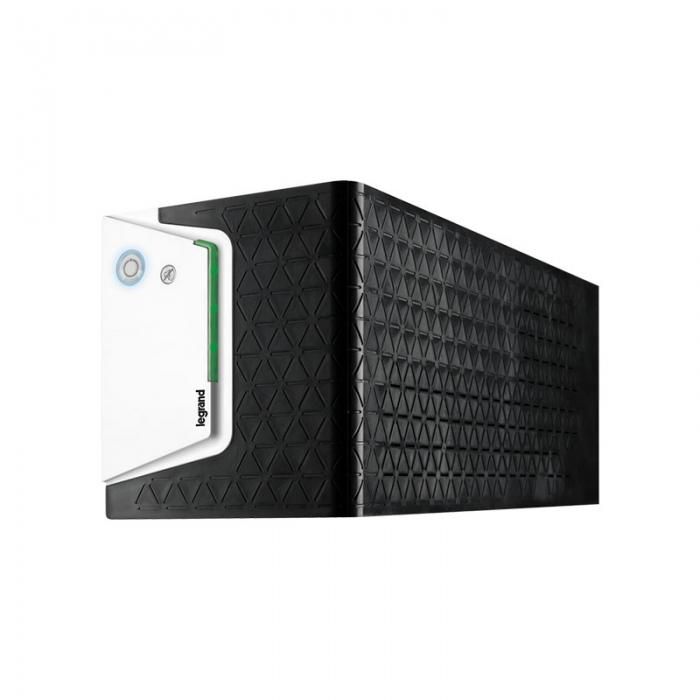 UPS LeGrand 000000000000310190, 1500 VA, 900 W, line-interactive, 1x Schuko, 2x C13, 1x USB, 12 V / 9Ah Sealed Lead-acid, Tower, Negru/alb