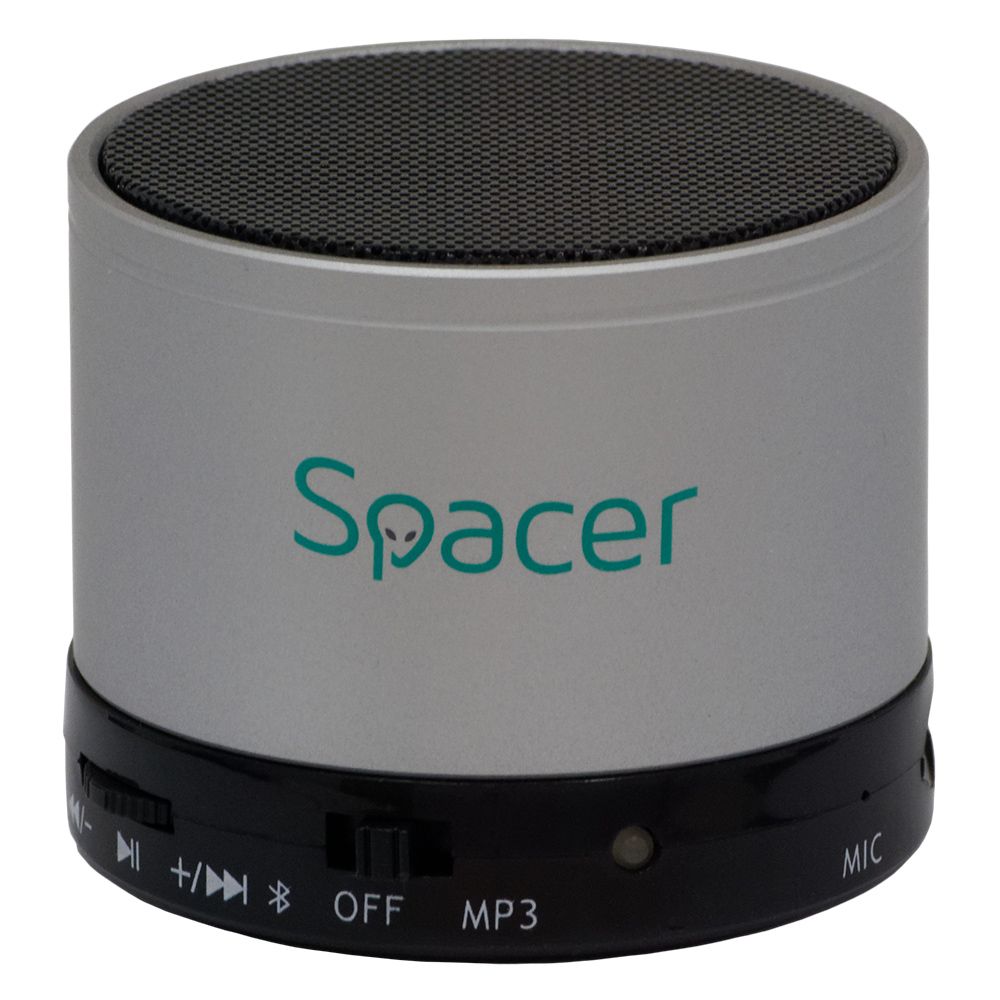 BOXA SPACER portabila bluetooth TOPPER, RMS:  3W, control volum, acumulator 520mAh, timp de functionare pana la 5 ore, distanta de functionare pana la 10m, incarcare USB, SILVER,  SPB-TOPPER-SILV   (include TV 0.15 lei)