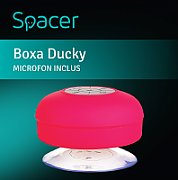 BOXA SPACER portabila bluetooth, DUCKY-RED, RMS:  3W, control volum, acumulator 300mAh, microfon incorporat, timp de funct. pana la 4 ore, distanta max. 10m, incarcare USB, roz,  SPB-DUCKY-RED  43501770 (include TV 0.15 lei)