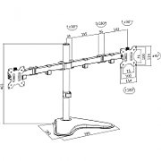 SUPORT de birou LOGILINK, pt 2 TV/monitor plat, curbat, diag. max 32 inch, rotatie, inclinare, pivotare, orizontala, verticala, totala, max 8 Kg x 2,  BP0045