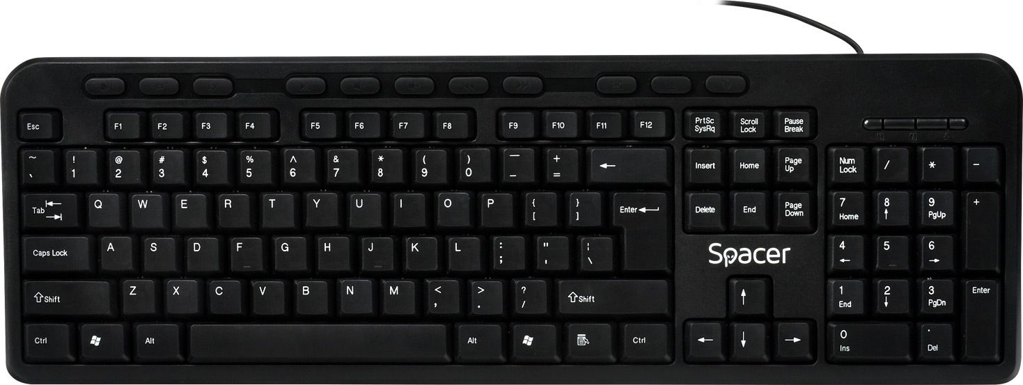 TASTATURA SPACER USB, multimedia, 104 taste + 11 taste multimedia, anti-spill, black,  SPKB-169  45504123   (include TV 0.75 lei)