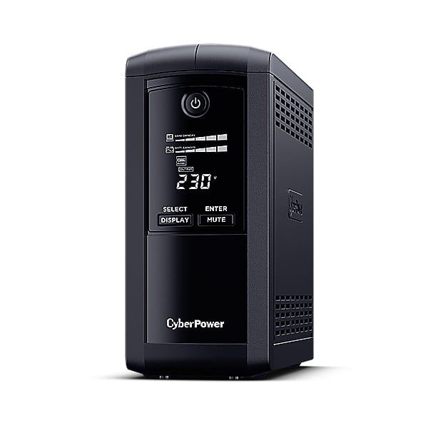 UPS Cyber Power VP1000ELCD, 1000 VA, 550 W, cu management, line-interactive, 4x Schuko, 1x C14, 1x RJ45, Sealed Lead-acid, LCD, Tower, Negru