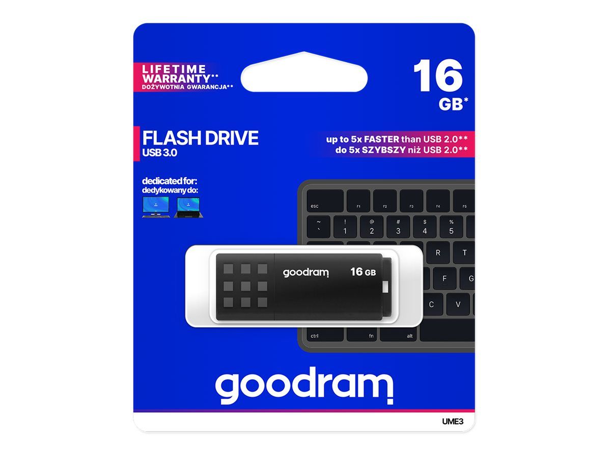 GOODRAM UME3-0160K0R11 GOODRAM memory USB UME3 16GB USB 3.0 Black