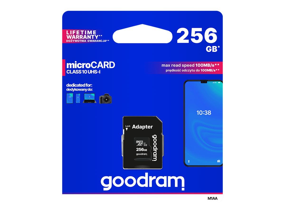 GOODRAM M1AA-2560R12 GOODRAM memory card Micro SDXC 256GB Class 10 UHS-I + Adapter