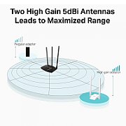 MERCUSYS MINI USB ASDAPTER Wireless N300, 300Mbps, MW300UHHigh-Gain Standarde Wireless: IEEE 802.11n, IEEE 802.11g, IEEE 802.11b Frecvență: 2.4GHz 2 x antenne externe Rată Semnal: Până la, 300Mbps (dinamic) Putere de Transmisie: ≤20 dBm (EIRP) Micro USB 2.0.