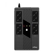 UPS nJoy UPCSBLS660TTOAZ01B, 600 VA, 360 W, cu management, line-interactive, 8x Schuko, 5 minute 30 sec (50% sarcina), Brick, Negru