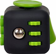 CUB ANTISTRES SPACER, FIDGET, black cu butoane green,  SP-CUBE-FGET