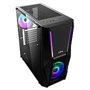 Carcasa nJoy CSMD-E000UFO-BL01B, Middle Tower, ATX, sursa Fara, Negru