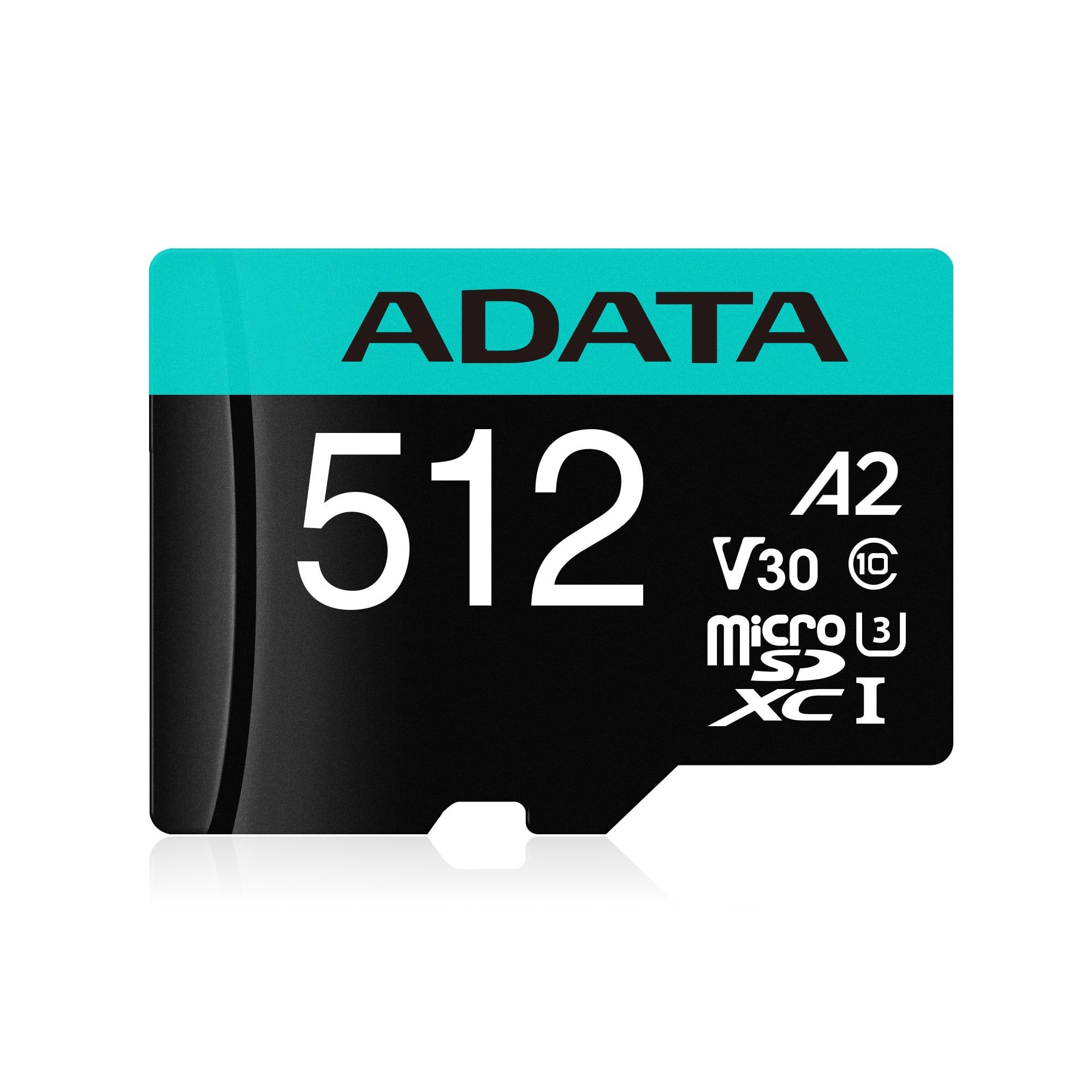 ADATA AUSDX512GUI3V30SA2-RA1 ADATA 512GB Premier Pro MICROSDXC. R/W up to 100/80 MB/s. with Adapter