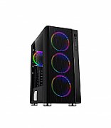 CARCASA  SPACER - gaming, Middle Tower, ATX,  RAINBOW , fara sursa, sticla securizata, 4 x fan, USB 2.0 x 2, USB 3.0 x 1, mesh, fan controller (inclusiv RGB), telecomanda,  SPCS-GC-RAINBOW