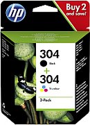 Cartus cerneala HP 3JB05AE ,Black/tri-color ,1x18ml/1x20ml ,Original (304)
