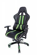 SCAUN GAMING SPACER imitatie piele, black &amp green, brate ajustabile, greutate max. 120kg, dimensiuni 69.5*77.5*126~132cm  SPCH-TRINITY-GRN /45505852