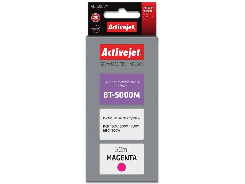 Cartus cerneala Activejet AB-5000M ,Magenta ,50 ml (compatibil cu Brother AB-5000M)