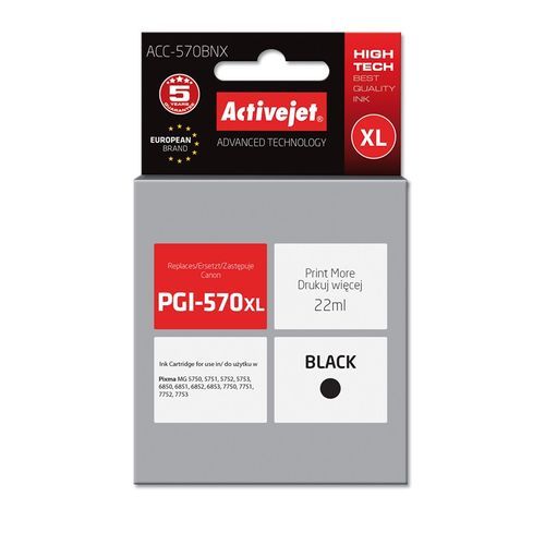 Cartus cerneala Activejet ACC-570BNX ,Negru ,22 ml (compatibil cu Canon ACC-570BNX)