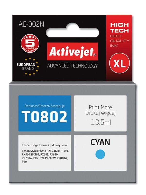 Cartus cerneala Activejet AE-802N ,Albastru ,13.5 ml (compatibil cu Epson AE-802N)