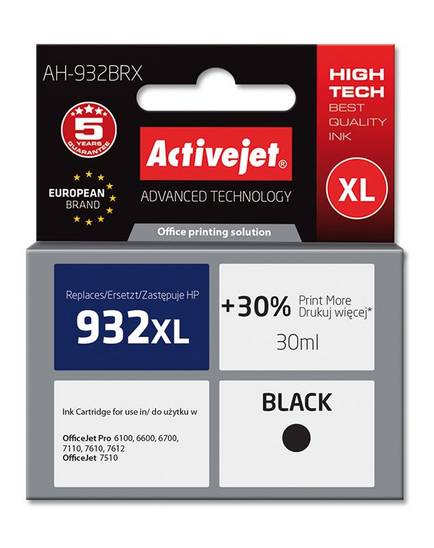Cartus cerneala Activejet AH-932BRX ,Negru ,30 ml (compatibil cu HP AH-932BRX)
