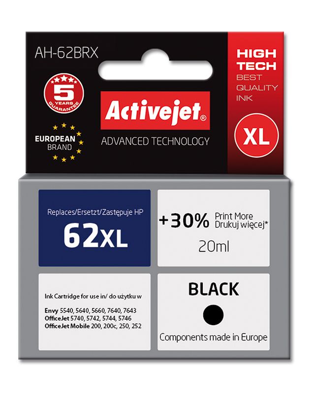 Cartus cerneala Activejet AH-62BRX ,Negru ,20 ml (compatibil cu HP AH-62BRX)