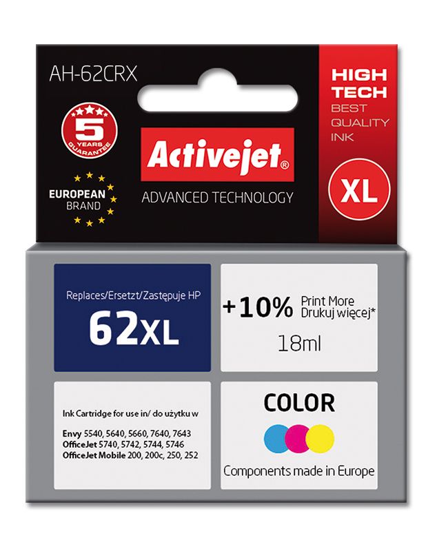 Cartus cerneala Activejet AH-62CRX ,Color ,18 ml (compatibil cu HP AH-62CRX)