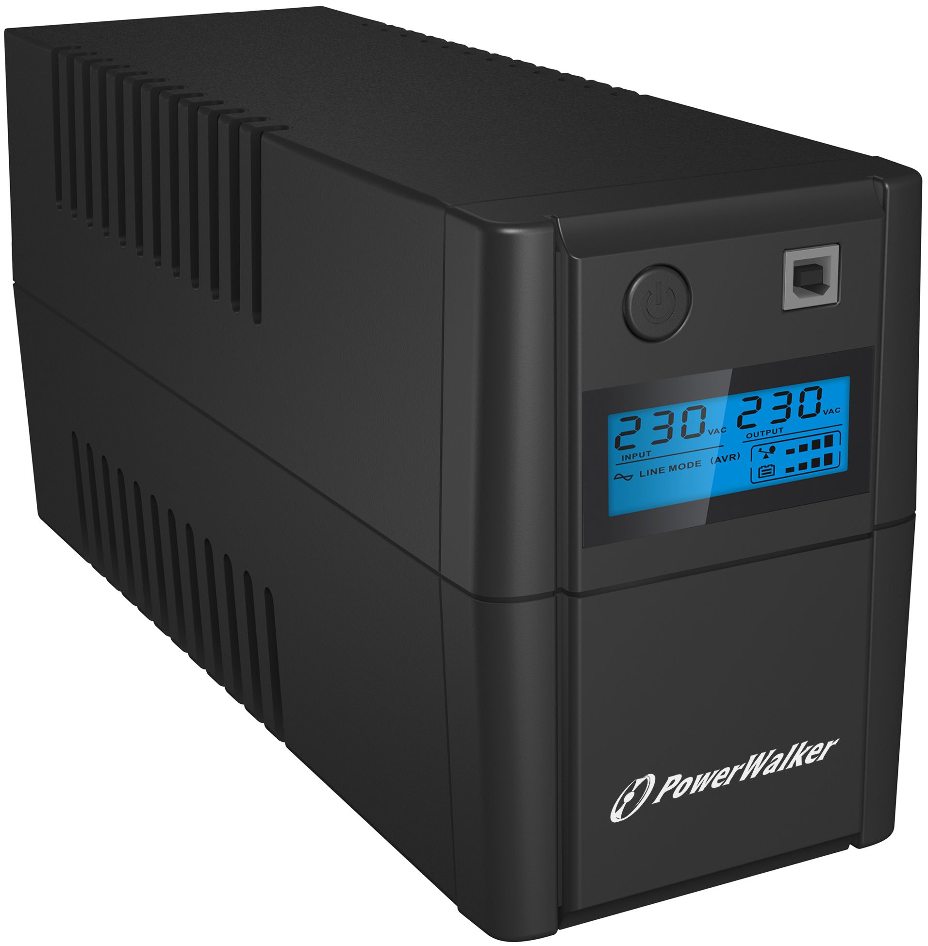 UPS PowerWalker VI 850 SHL FR, 850 VA, 480 W, cu management, line-interactive, 2x Schuko, 12.0V/9.0Ah LCD, Tower, Negru