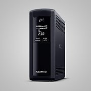 UPS Cyber Power VP1200ELCD-FR, 1200 VA, 720 W, cu management, line-interactive, 5x Schuko, 1x C14, 1x USB, Sealed Lead-acid, 12 minute (50% sarcina), LCD, Tower, Negru