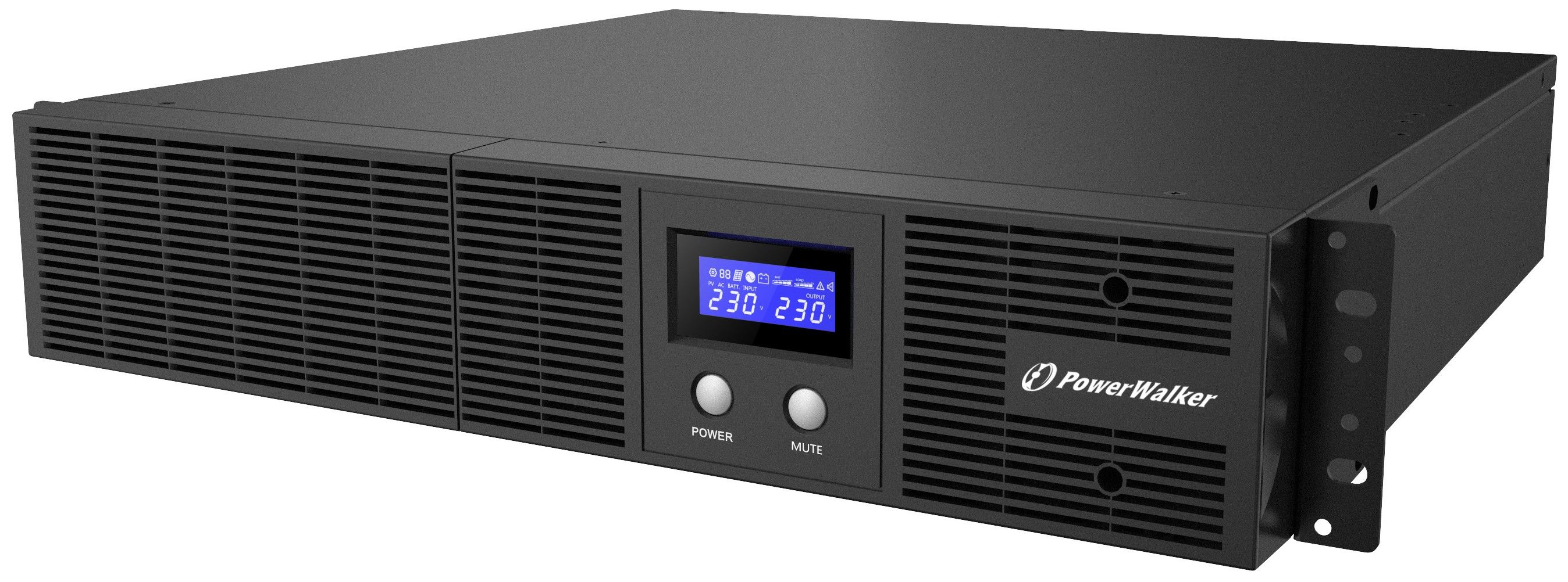 UPS PowerWalker VI 3000 RLE, 3000 VA, 1800 W, cu management, line-interactive, 8x C13, 1x RJ45, 12.0V/7.2Ah LCD, Rack 2U, Negru