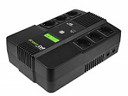 UPS Green Cell UPS06, 600 VA, 360 W, cu management, line-interactive, 6x Schuko, 12V 7Ah LCD, Brick, Negru