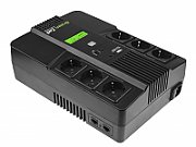 UPS Green Cell UPS06, 600 VA, 360 W, cu management, line-interactive, 6x Schuko, 12V 7Ah LCD, Brick, Negru