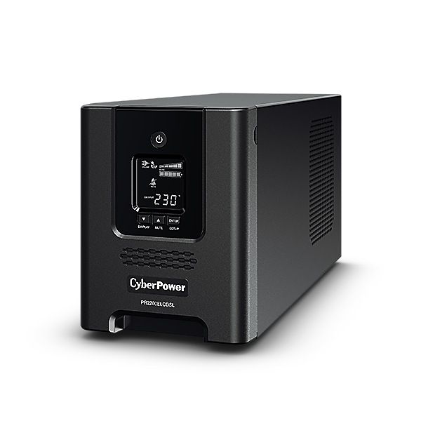 UPS Cyber Power PR2200ELCDSL, 2200 VA, 1980 W, line-interactive, 1x Schuko, 8x C13, 1x C19, Sealed Lead-acid, Tower, Negru