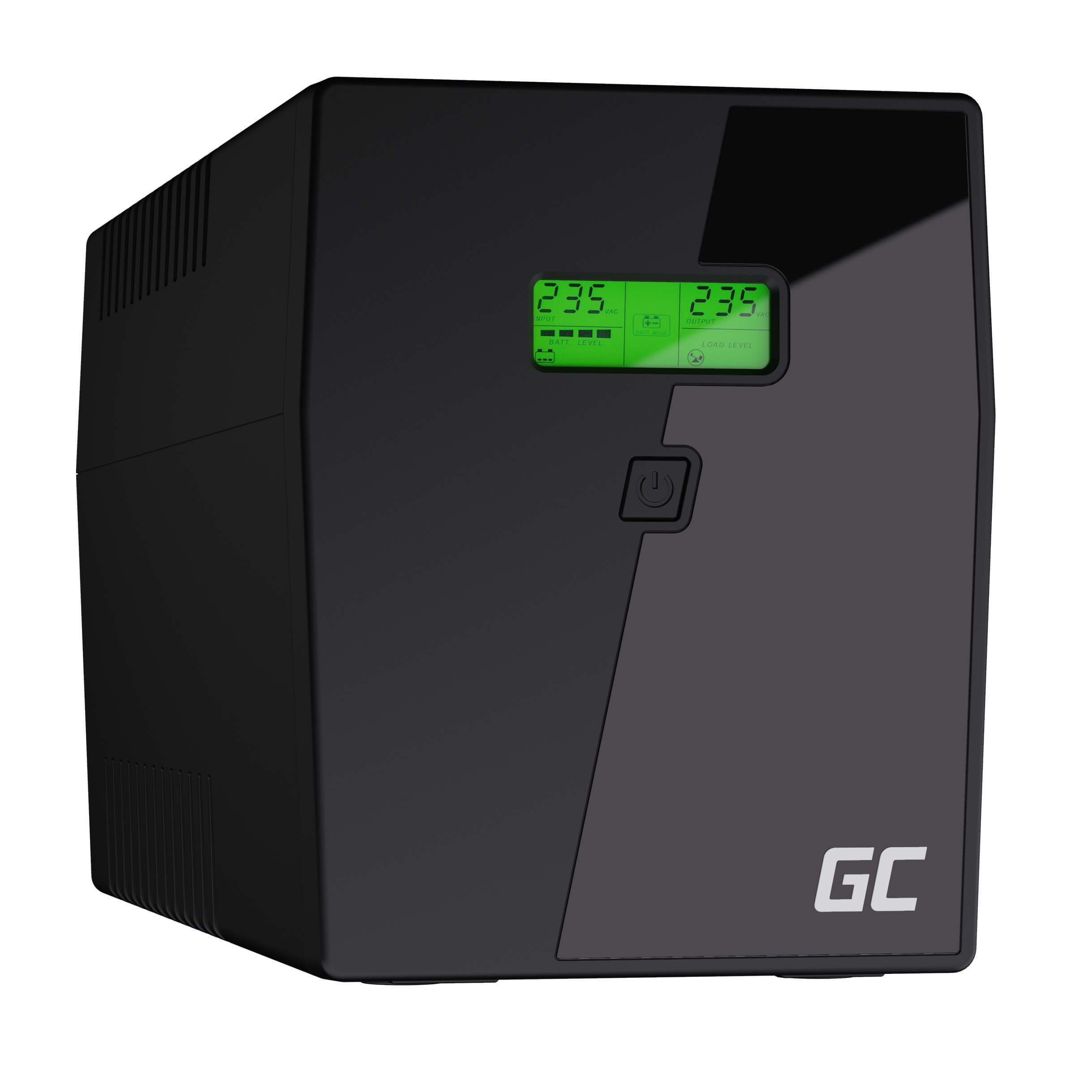 UPS Green Cell UPS05, 3000 VA, 1200 W, cu management, line-interactive, 4x Schuko, 1x C13, 1x RJ45, 12V 9Ah LCD, Tower, Negru