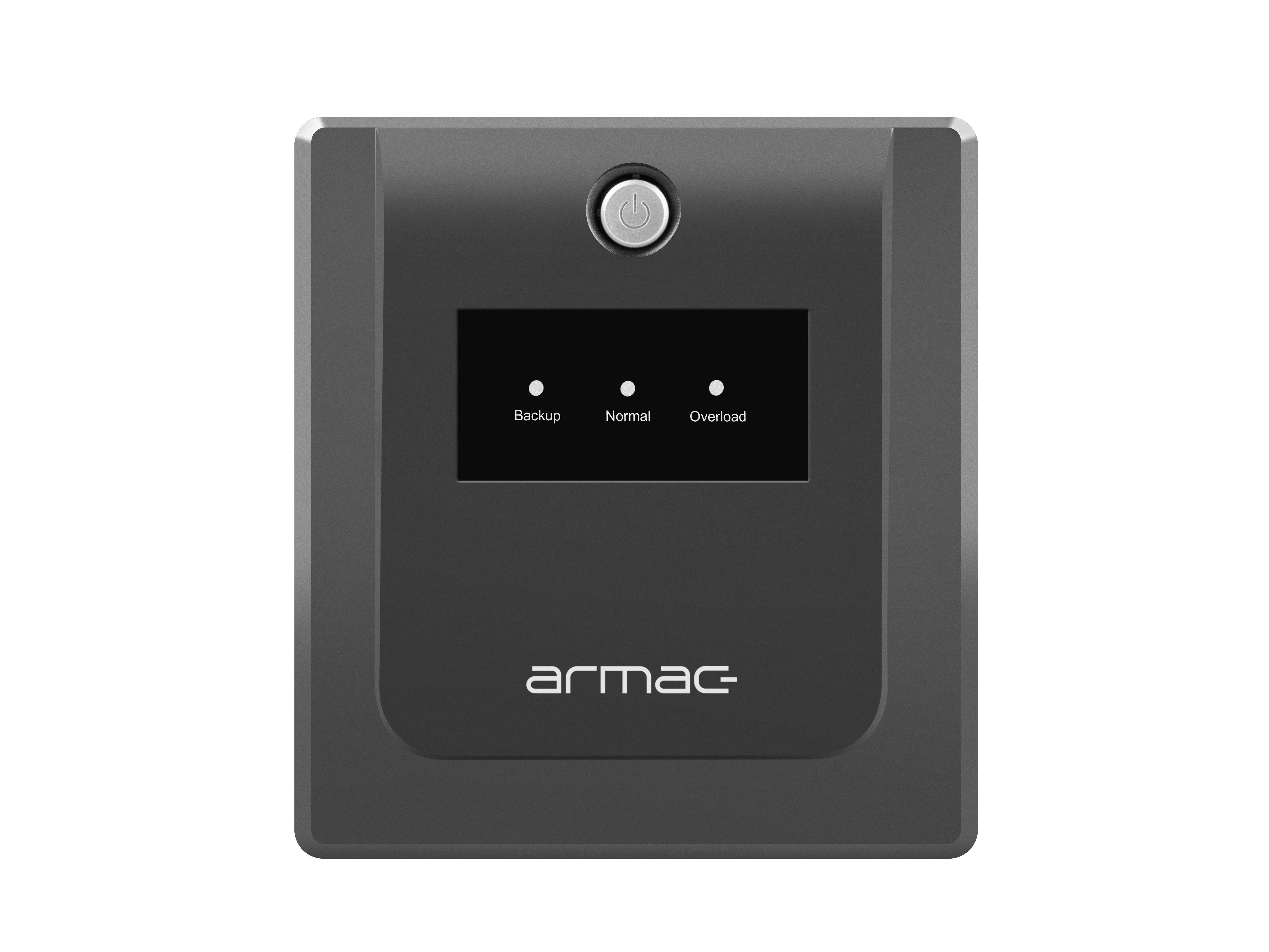 UPS Armac H/1500E/LED, 1500 VA, cu management, line-interactive, 4x Schuko, 1x C14, 1x RJ45, 1x USB, 9Ah LED, Tower, Negru