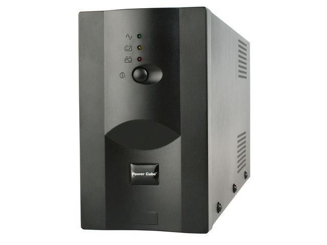 UPS Gembird UPS-PC-850AP, 850 VA, 520 W, cu management, line-interactive, 2x C13, 1x C14, 1x USB, 12V 7Ah Sealed Lead-acid, LED, Tower, Negru