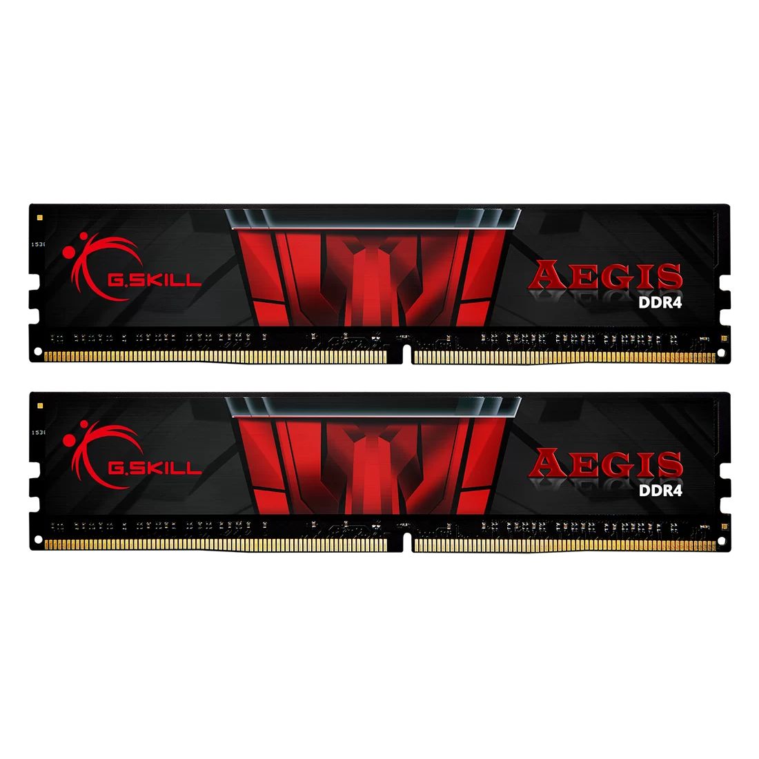 Memorie G.Skill Aegis 32 GB DDR4 2666 MHz CL19, kit 2 x 16 GB, Negru-rosu