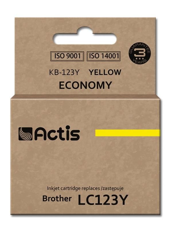Cartus cerneala Actis KB-123Y ,Galben ,10 ml (compatibil cu Brother KB-123Y)