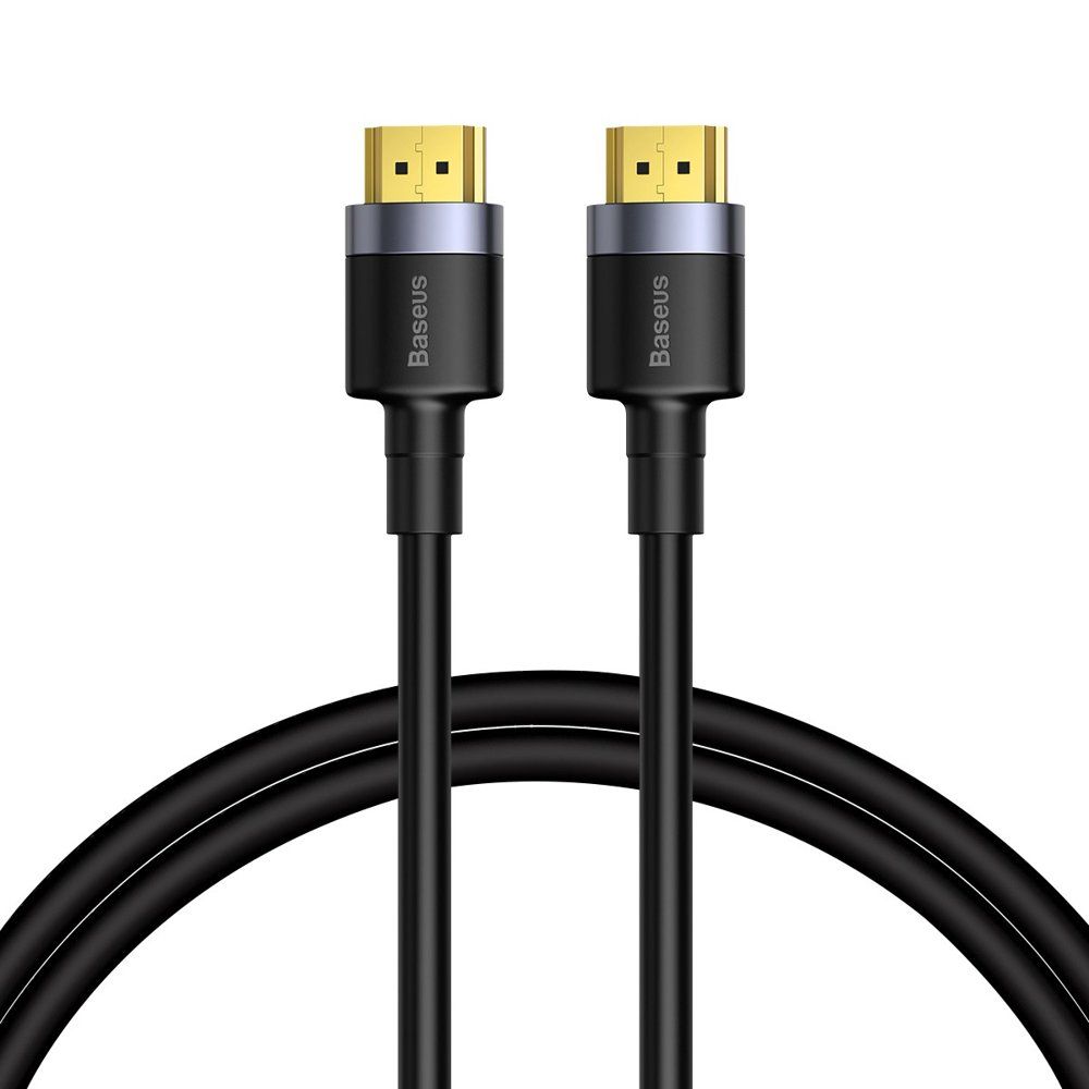 CABLU video Baseus Cafule, HDMI (T) la HDMI (T), rezolutie maxima 4K UHD (3840 x 2160) la 60 Hz, conectori auriti, 2m, negru  CADKLF-F01  (include TV 0.15 lei)