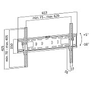 Suport TV de perete, Neomounts by Newstar LFD-W2640MP, Fix, 37 - 75 , VESA 600x400mm, suporta pana la 35kg, negru